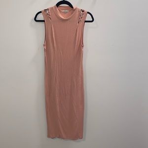 CHARLOTTE RUSSE SS MIDI FORM FITTED DRESS SIZE JUNIOR L